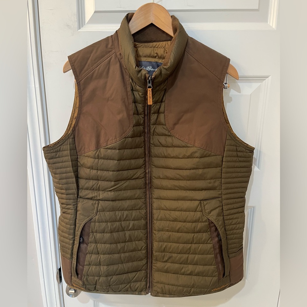 Eddie Bauer Sport Shop Vest StormDown‎ 700 Puffer Goose Down Womens Green XL